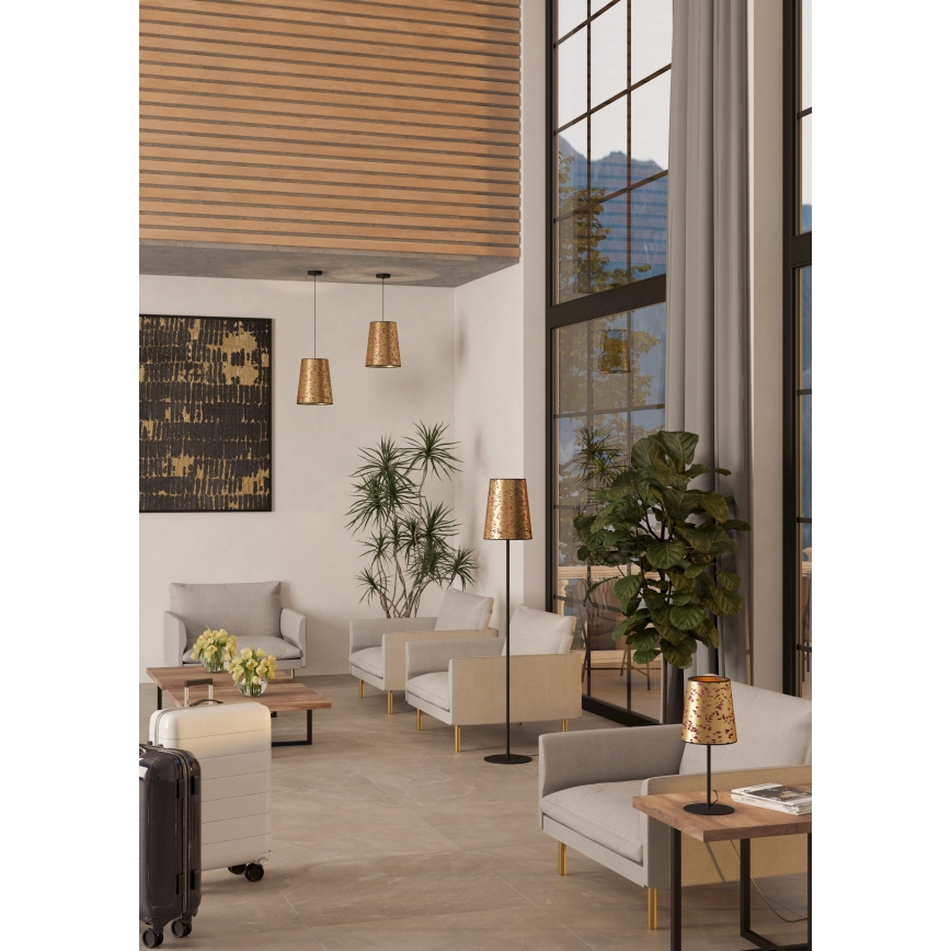 Eglo - Golvlampa 1xE27/25W/230V guld/rosa