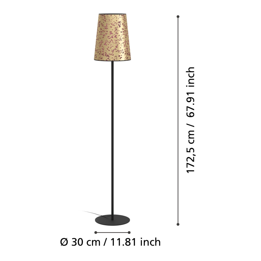 Eglo - Golvlampa 1xE27/25W/230V guld/rosa