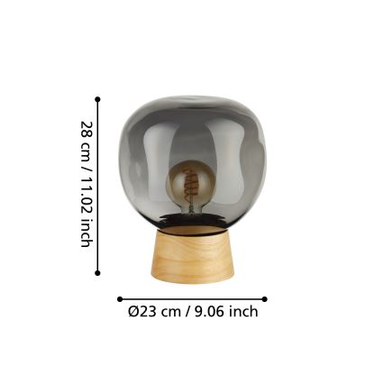 Eglo - Bordslampa 1xE27/40W/230V rökig