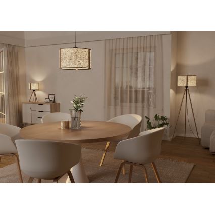 Eglo - Ljuskrona med textilsladd 1xE27/25W/230V beige