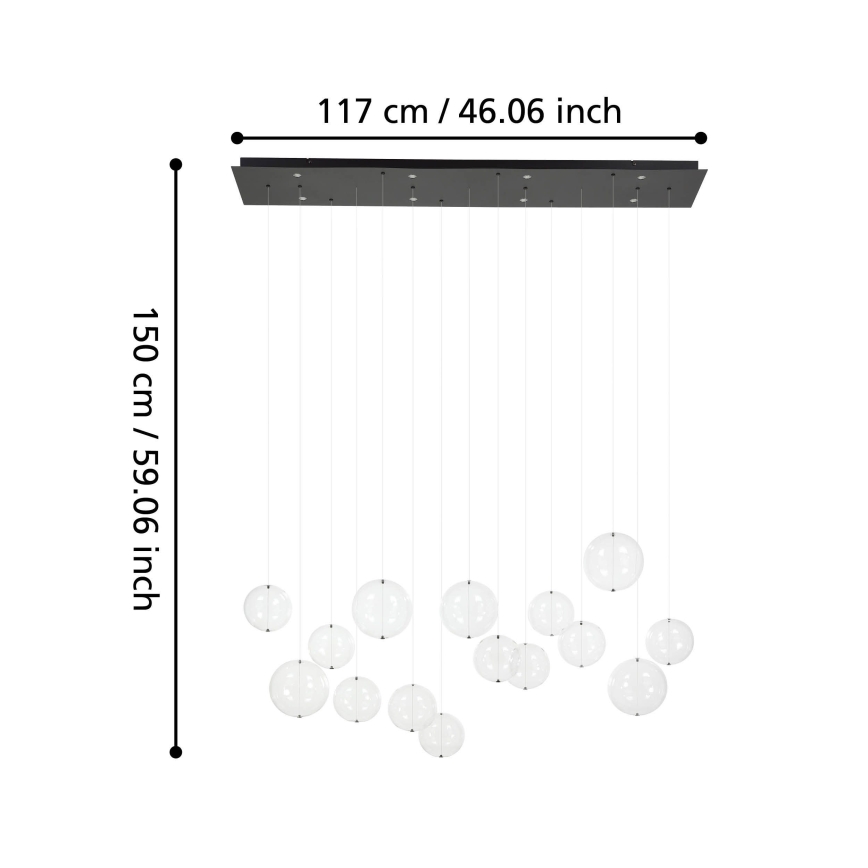 Eglo - LED ljusreglerad ljuskrona på textilsladd 8xLED/4,2W/230V 3000K genomskinlig