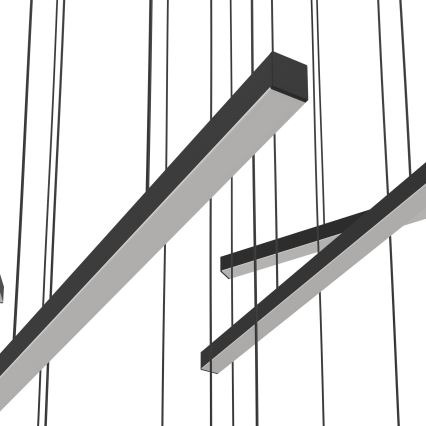 Eglo - LED ljusreglerad ljuskrona på textilsladd 12xLED/8,4W/230V 3000K svart