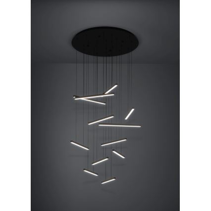 Eglo - LED ljusreglerad ljuskrona på textilsladd 12xLED/8,4W/230V 3000K svart