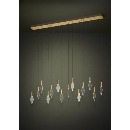 Eglo - LED ljusreglerad ljuskrona på textilsladd 14xLED/3,3W/230V 3000K guld