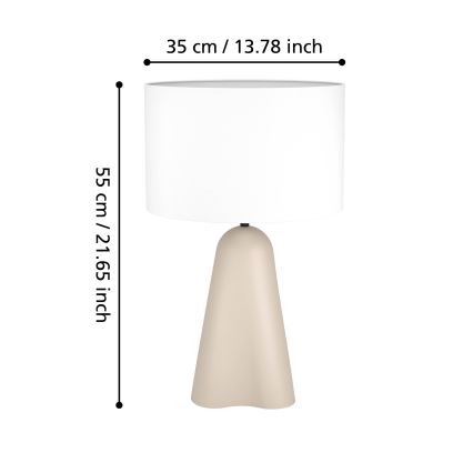 Eglo - Bordslampa 1xE27/40W/230V beige