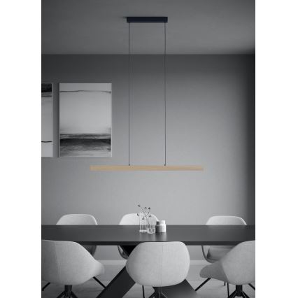 Eglo - LED ljusreglerad ljuskrona på textilsladd LED/21W/230V 3000K brun