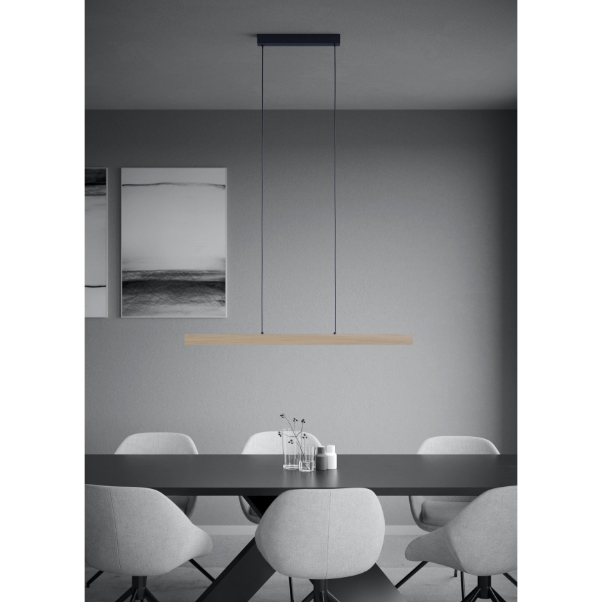 Eglo - LED ljusreglerad ljuskrona på textilsladd LED/21W/230V 3000K brun