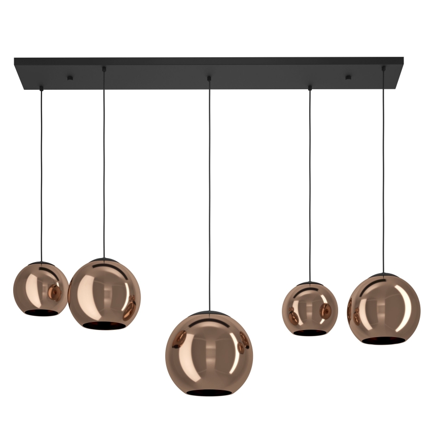 Eglo - Ljuskrona med textilsladd 5xE27/40W/230V koppar