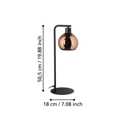 Eglo - Bordslampa 1xE27/40W/230V koppar
