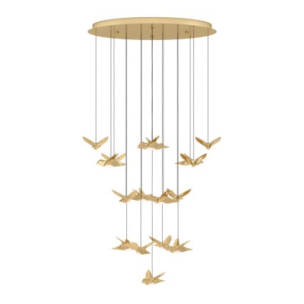 Eglo - LED ljusreglerad ljuskrona på textilsladd 17xLED/3W/230V 3000K guld