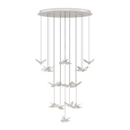 Eglo - LED ljusreglerad ljuskrona på textilsladd 17xLED/3W/230V 3000K skinande krom