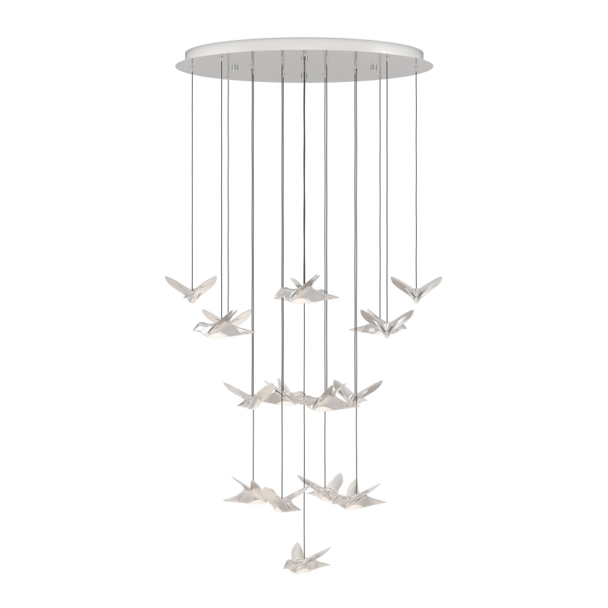 Eglo - LED ljusreglerad ljuskrona på textilsladd 17xLED/3W/230V 3000K skinande krom