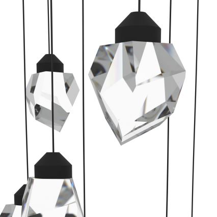 Eglo - LED ljusreglerad ljuskrona på textilsladd 14xLED/3W/230V 3000K svart/genomskinlig