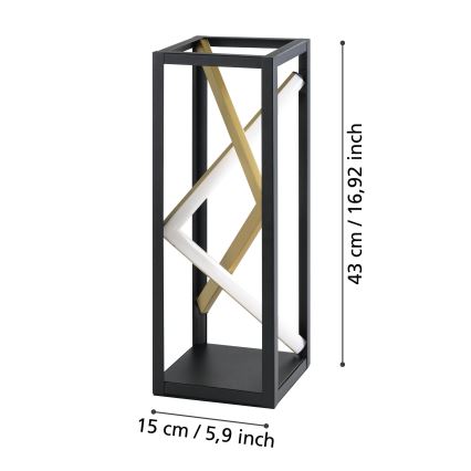 Eglo - LED Dimbar bordslampa LED/21W/230V 2700-6500K svart/guld + fjärrkontroll