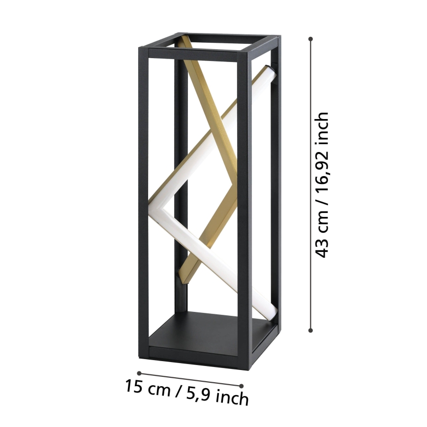 Eglo - LED Dimbar bordslampa LED/21W/230V 2700-6500K svart/guld + fjärrkontroll