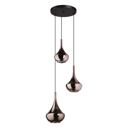 Eglo - Pendellampa med vajer 3xE27/28W/230V koppar