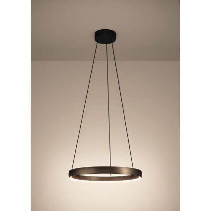 Eglo - LED-pendellampa på vajer, dimbar, med rörelsesensor 2xLED/19W/230V 2200-6500K Ø 55 cm brun