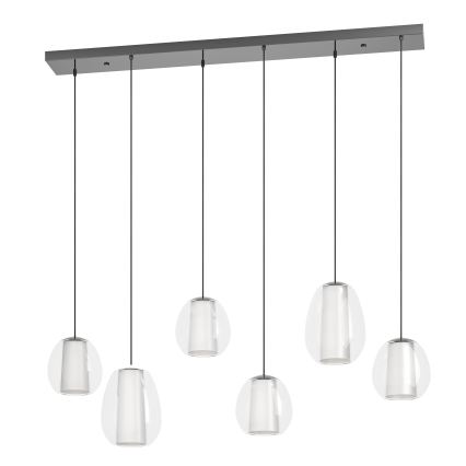 Eglo - Dimbar LED-pendellampa på wire 2xLED/7W/230V + 4xLED/5,5W + 6xLED/1,6W blank krom