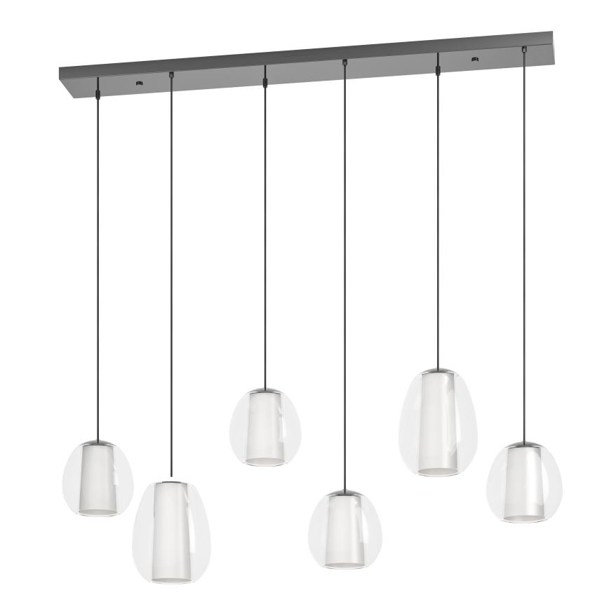 Eglo - Dimbar LED-pendellampa på wire 2xLED/7W/230V + 4xLED/5,5W + 6xLED/1,6W blank krom