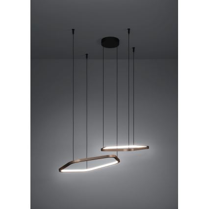 Eglo - Dimmbar pendellampa på vajer LED/30W/230V 2200-6500K mässing + fjärrkontroll