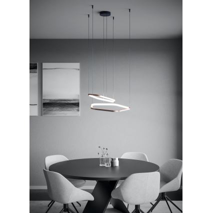 Eglo - Dimmbar pendellampa på vajer LED/30W/230V 2200-6500K mässing + fjärrkontroll