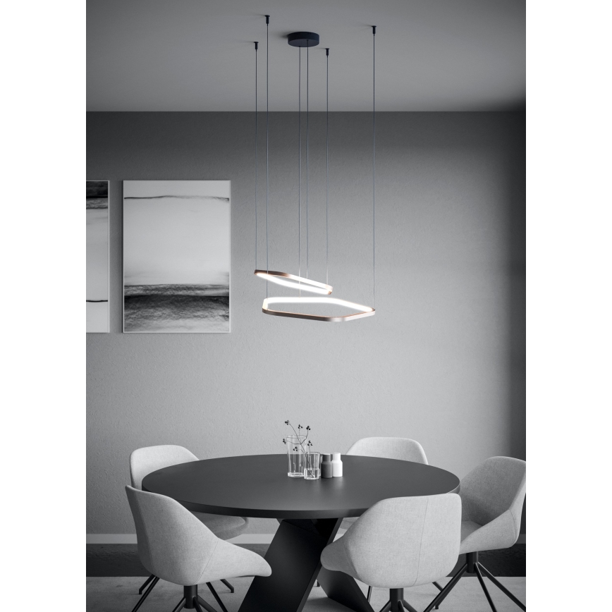 Eglo - Dimmbar pendellampa på vajer LED/30W/230V 2200-6500K mässing + fjärrkontroll