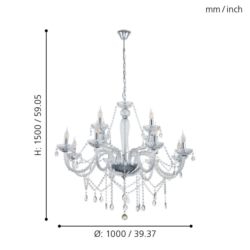 Eglo 39102 - Ljuskrona BASILANO 1 12xE14/40W/230V