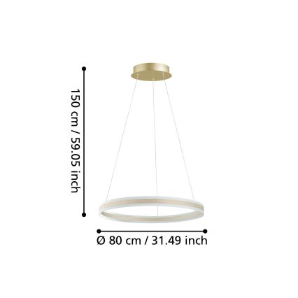 Eglo 39313 - Dimbar LED-lampakrona med snöre TONARELLA LED/78W/230V