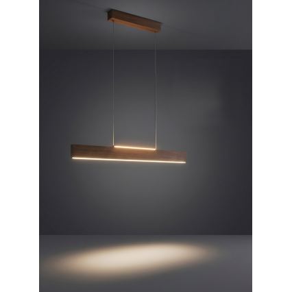 Eglo - LED-pendel på vajer LED/17W/230V + LED/4,2W valnöt