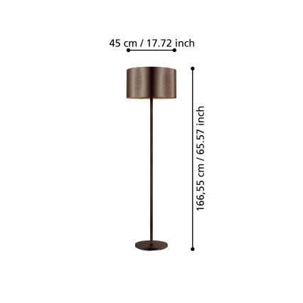 Eglo - Golvlampa 1xE27/60W/230V koppar