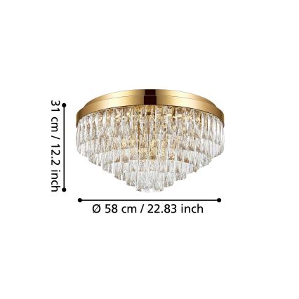 Eglo - Takbelysning 11xE14/40W/230V guld