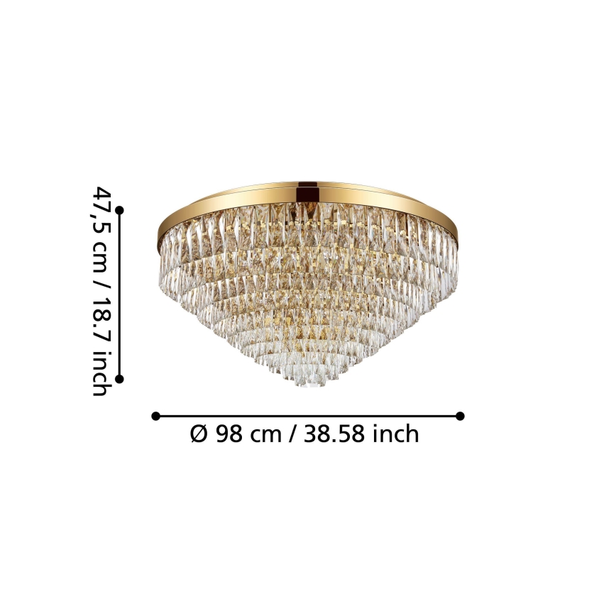 Eglo - Takbelysning 25xE14/40W/230V guld