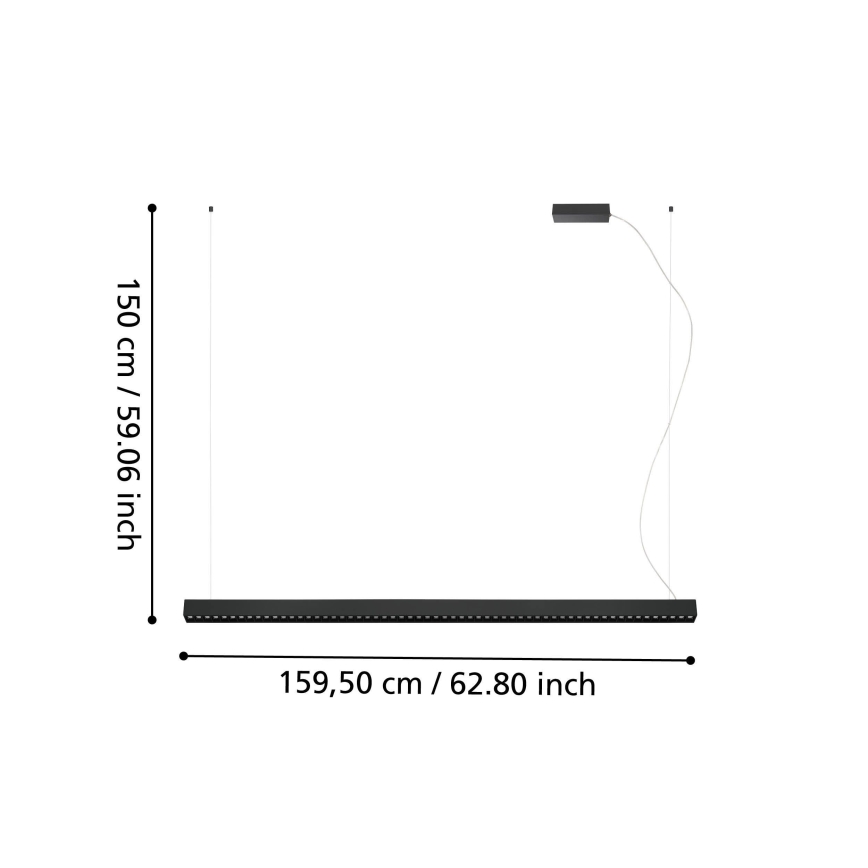 Eglo - LED lLjuskrona med upphängningsrem och Justerbar ljusstyrka LED/30,5W/230V + LED/15,5W