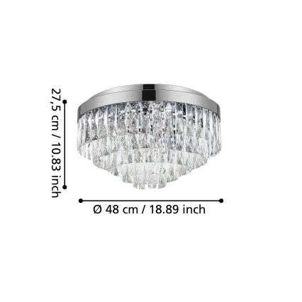 Eglo - Kristal Takbelysning 8xE14/40W/230V