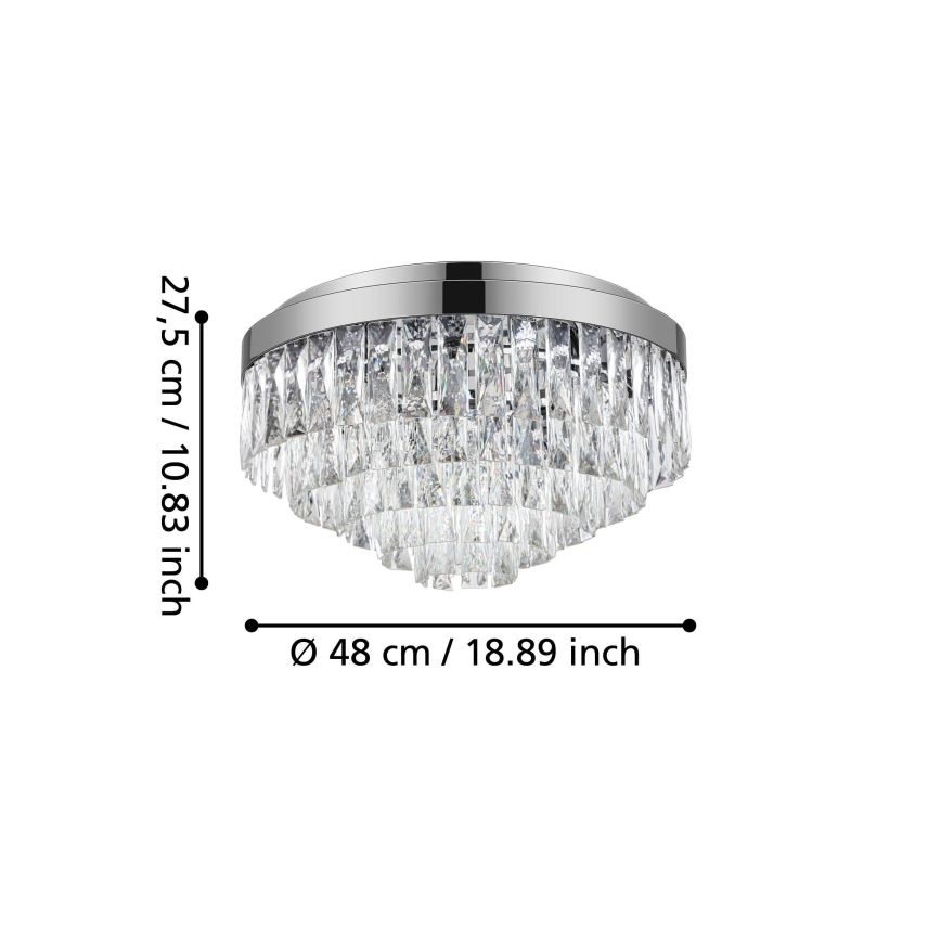 Eglo - Kristal Takbelysning 8xE14/40W/230V