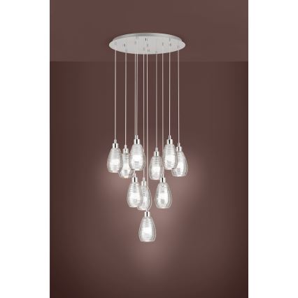 Eglo 39506 - Ljuskrona med snöre SIRACUSA 10xE27/60W/230V