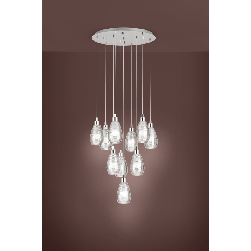 Eglo 39506 - Ljuskrona med snöre SIRACUSA 10xE27/60W/230V