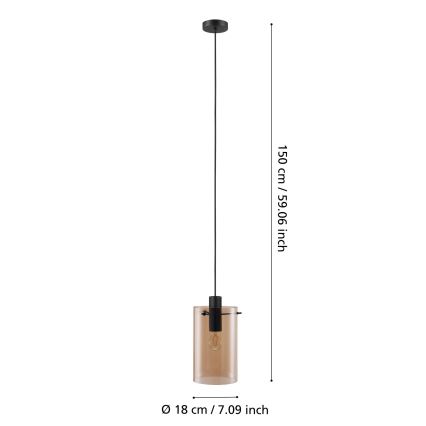 Eglo - Ljuskrona med snöre 1xE27/40W/230V
