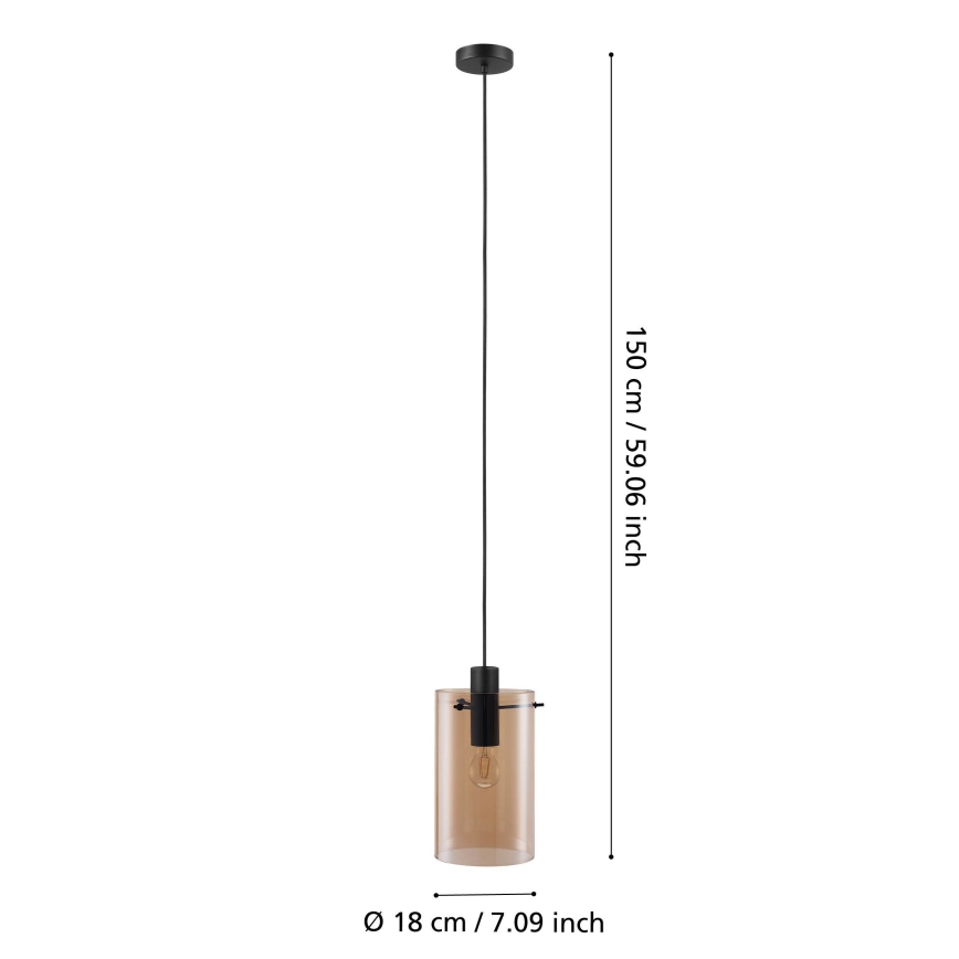 Eglo - Ljuskrona med snöre 1xE27/40W/230V