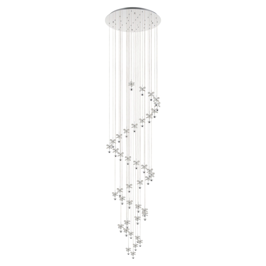 Eglo - LED Kristal dimbar ljuskrona med snöre 40xLED/1,8W/230V