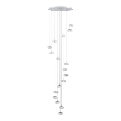 Eglo - LED Kristal dimbar ljuskrona med snöre 17xLED/4,5W/230V