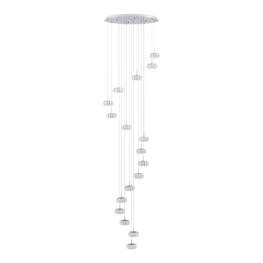 Eglo - LED Kristal dimbar ljuskrona med snöre 17xLED/4,5W/230V