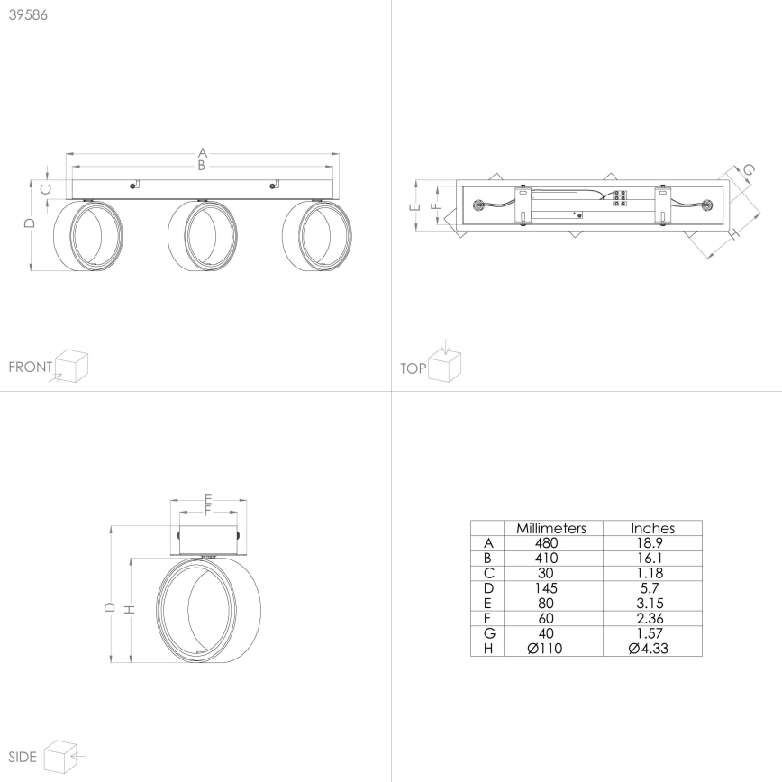 Eglo - LED spotlight 3xLED/4,6W/230V 3000K