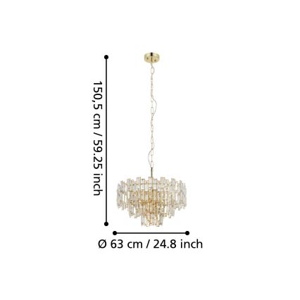 Eglo - Ljuskrona med kedja 10xE14/25W/230V d. 63 cm