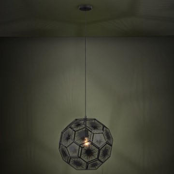 Eglo 39619 - Ljuskrona med textilsladd 1xE27/60W/230V diameter 50 cm svart