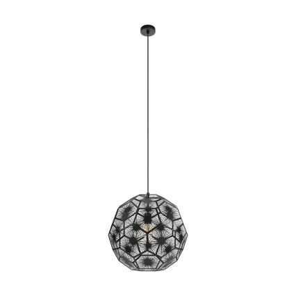 Eglo 39619 - Ljuskrona med textilsladd 1xE27/60W/230V diameter 50 cm svart
