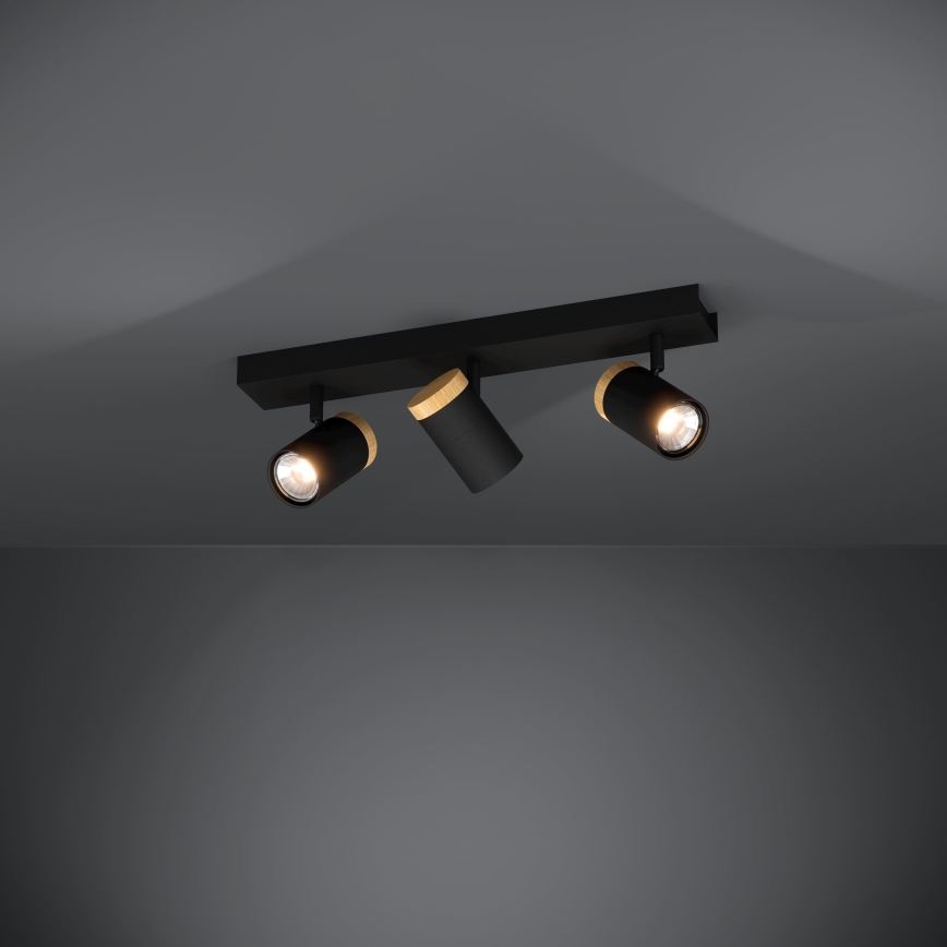 Eglo - LED spotlight 3xGU10/4,5W/230V 3000K svart/brun