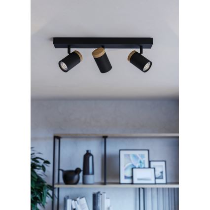 Eglo - LED spotlight 3xGU10/4,5W/230V 3000K svart/brun