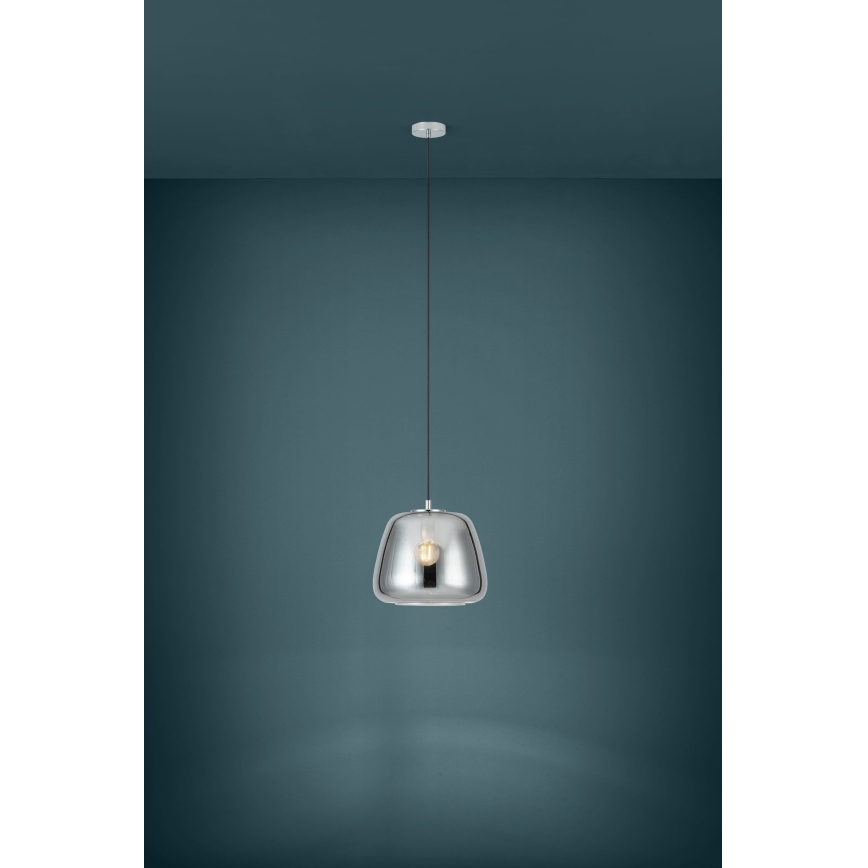 Eglo - Ljuskrona med textilsladd 1xE27/40W/230V diameter 35 cm rökig