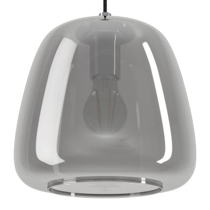 Eglo - Ljuskrona med textilsladd 3xE27/40W/230V rökig